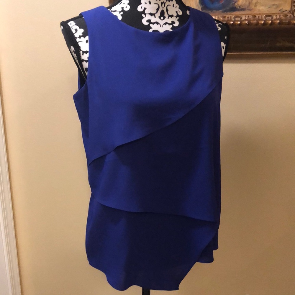 🆕Calvin Klein Layered Fabric sleeveless blueberry purple silky feel top